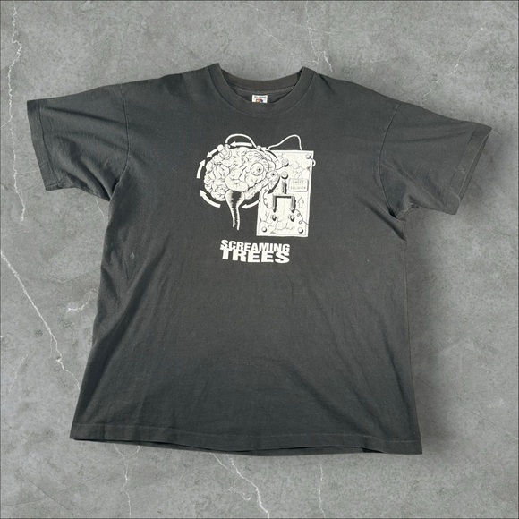 Vintage Screaming‎ Trees Shirt Mens XL Black 90s Subpop Band Tee Sweet Oblivion